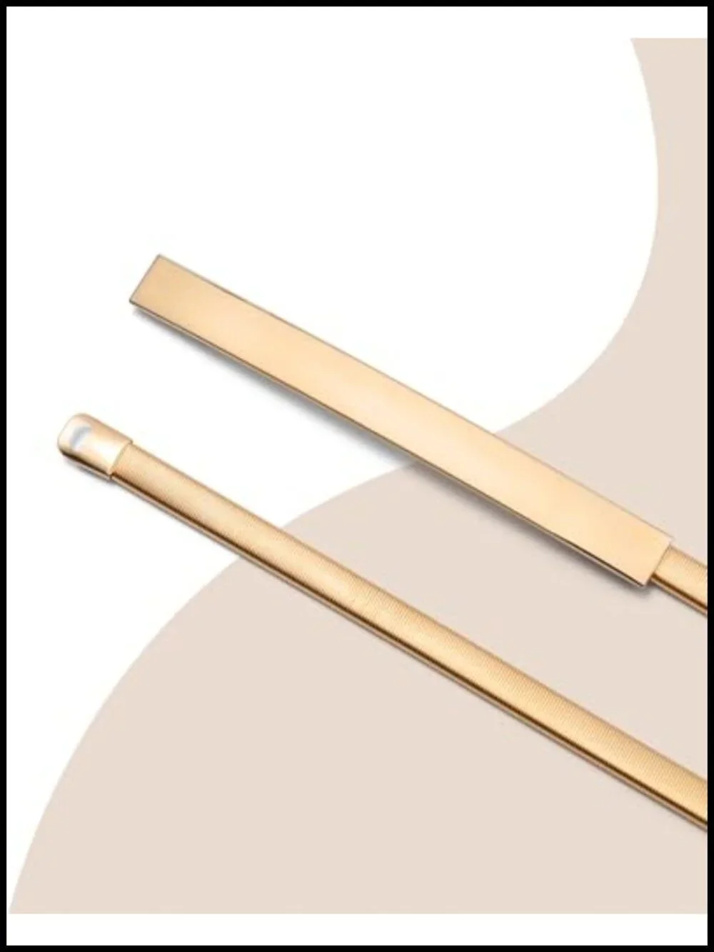 Women's Elastic Chain Belt with Gold-Tone Buckle - Skinny Stretch Waist Belt